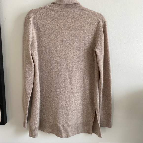 ANNE Taylor Wool Blend Turtleneck Tunic Sweater Oatmeal Size S - Picture 2 of 11